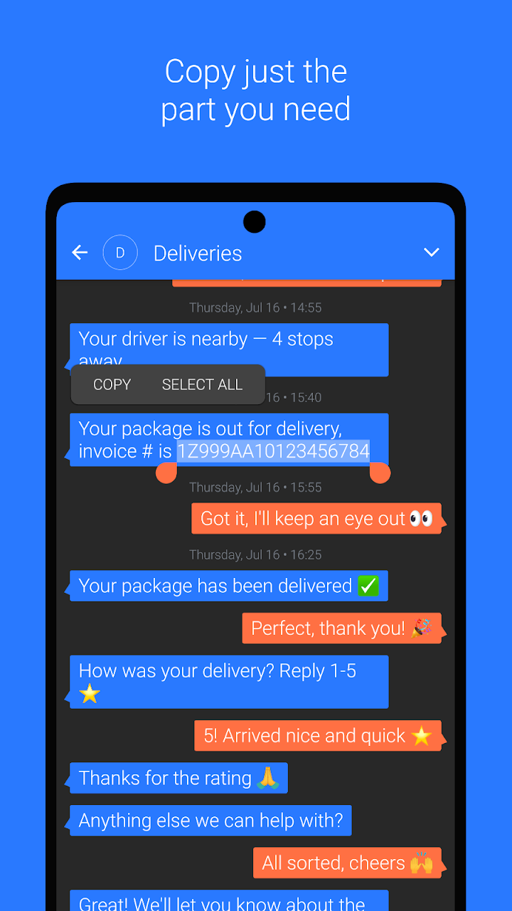 Textra SMS screenshot